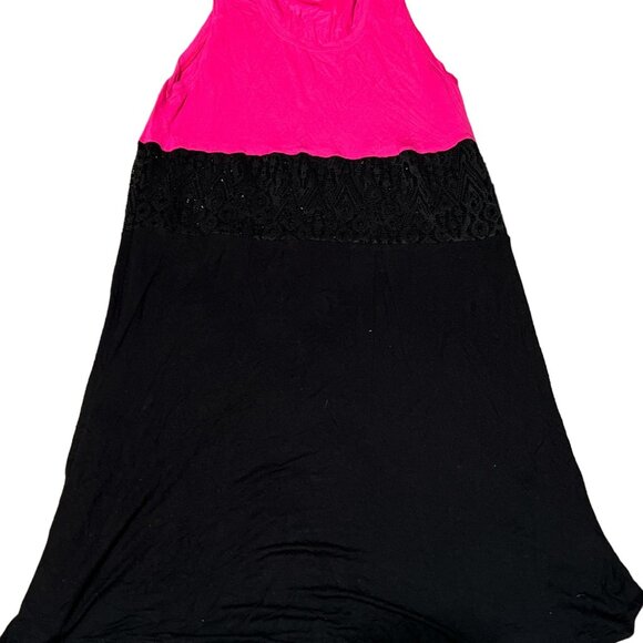 La Vie En Rose Pink and Black Bathing Suit Cover Up - Size L - Picture 4 of 4